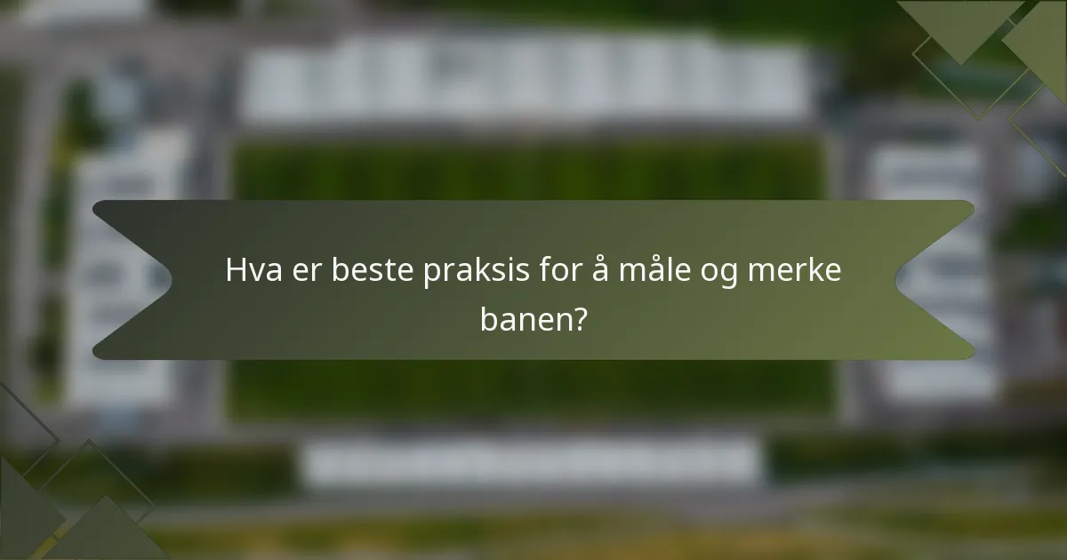 Hva er beste praksis for å måle og merke banen?